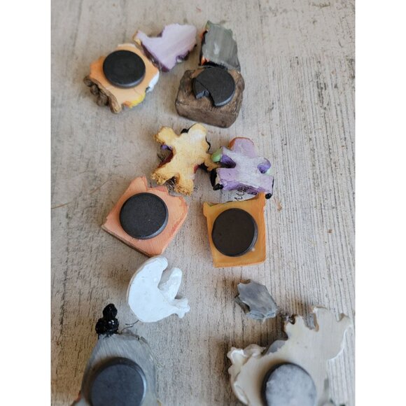 Vintage Halloween miniature magnet Frankenstein ghost witch set - Picture 6 of 8